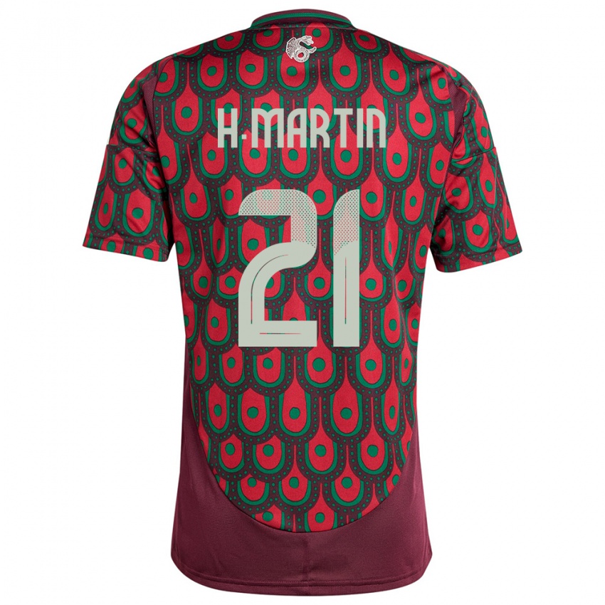 Hombre Camiseta México Henry Martin #21 Granate 1ª Equipación 24-26 La Camisa Chile