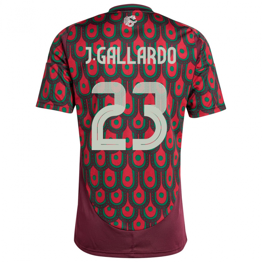 Hombre Camiseta México Jesus Gallardo #23 Granate 1ª Equipación 24-26 La Camisa Chile