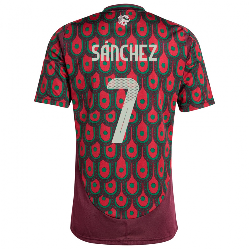 Hombre Camiseta México Maria Sanchez #7 Granate 1ª Equipación 24-26 La Camisa Chile