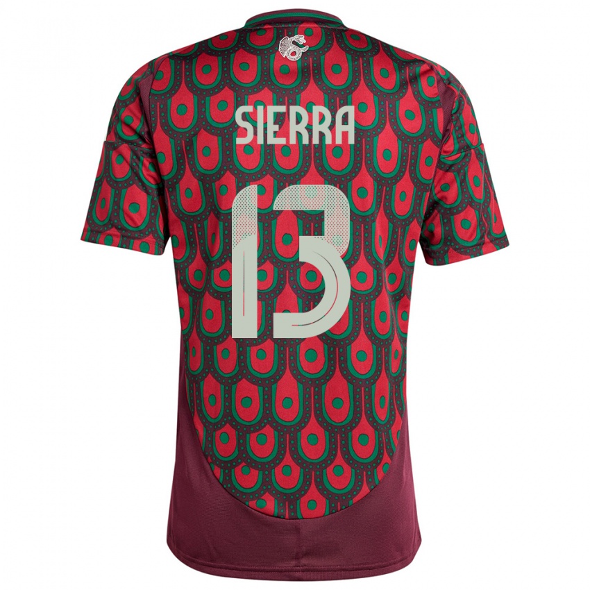 Hombre Camiseta México Bianca Sierra #13 Granate 1ª Equipación 24-26 La Camisa Chile