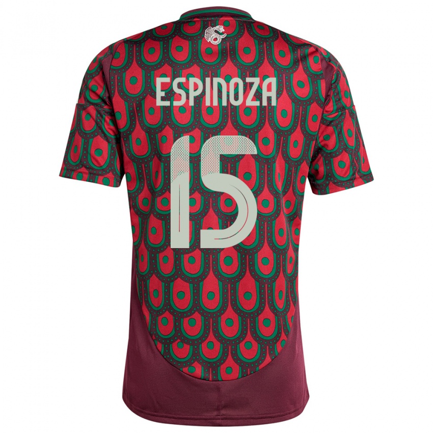 Hombre Camiseta México Greta Espinoza #15 Granate 1ª Equipación 24-26 La Camisa Chile