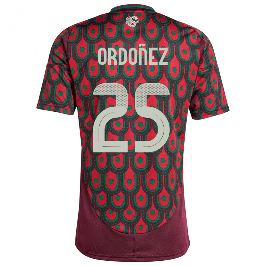 Hombre Camiseta México Diana Ordonez #25 Granate 1ª Equipación 24-26 La Camisa Chile