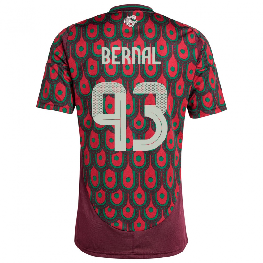 Hombre Camiseta México Rebeca Bernal #93 Granate 1ª Equipación 24-26 La Camisa Chile