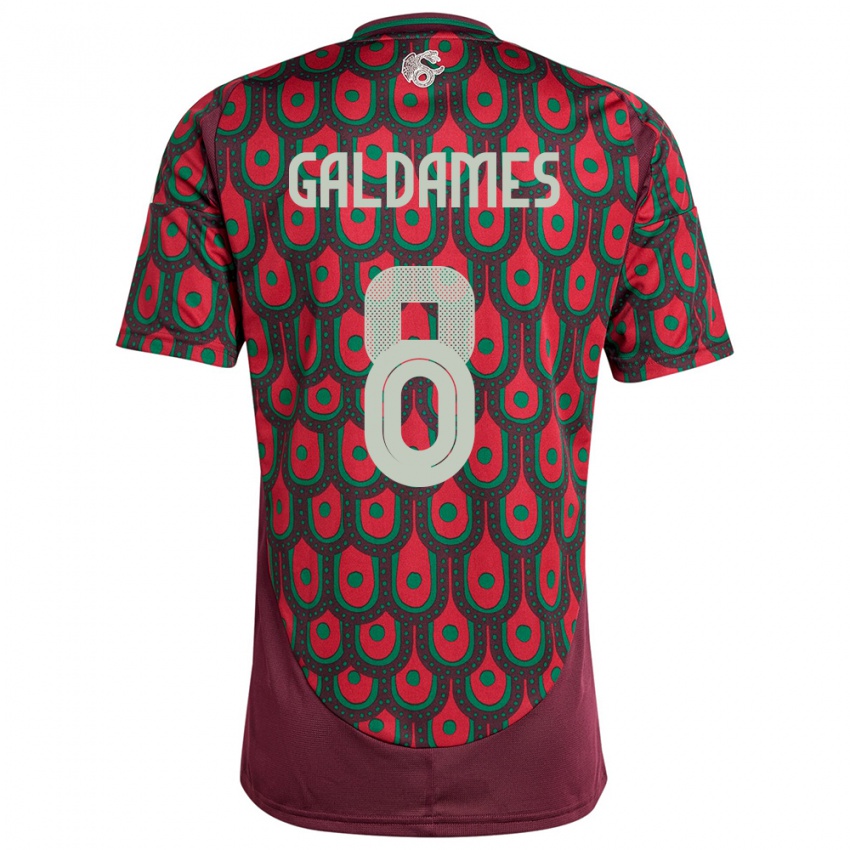 Hombre Camiseta México Benjamin Galdames #8 Granate 1ª Equipación 24-26 La Camisa Chile