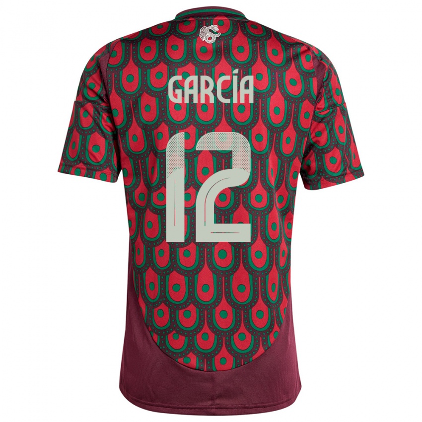 Hombre Camiseta México Eduardo Garcia #12 Granate 1ª Equipación 24-26 La Camisa Chile