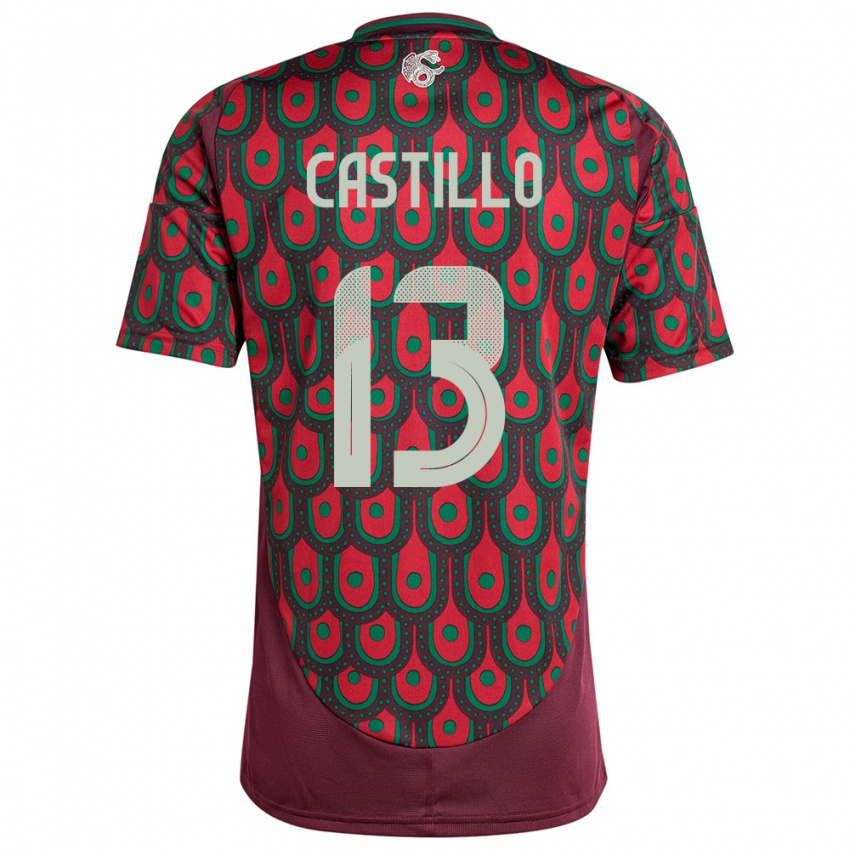 Hombre Camiseta México Jose Castillo #13 Granate 1ª Equipación 24-26 La Camisa Chile