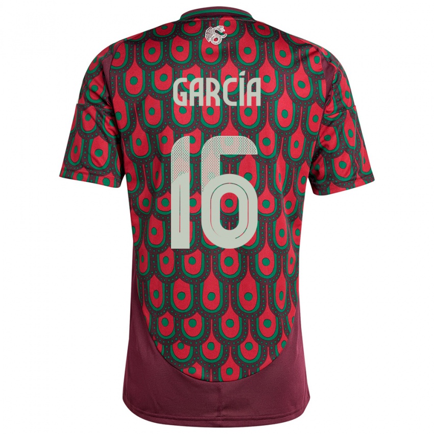 Hombre Camiseta México Uziel Garcia #16 Granate 1ª Equipación 24-26 La Camisa Chile