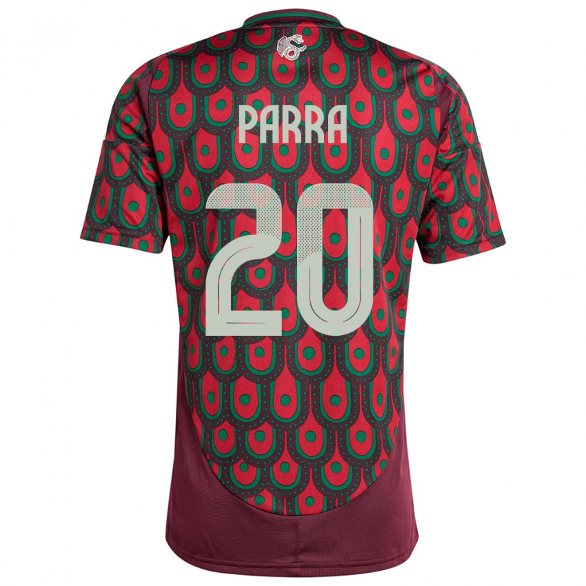 Hombre Camiseta México Rodrigo Parra #20 Granate 1ª Equipación 24-26 La Camisa Chile