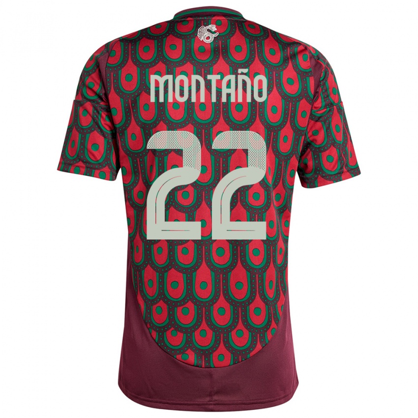 Hombre Camiseta México Andres Montano #22 Granate 1ª Equipación 24-26 La Camisa Chile