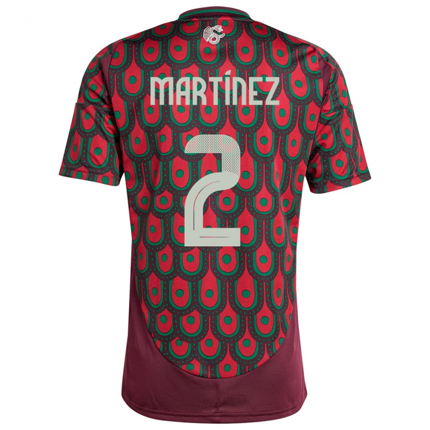 Hombre Camiseta México Emilio Martinez #2 Granate 1ª Equipación 24-26 La Camisa Chile