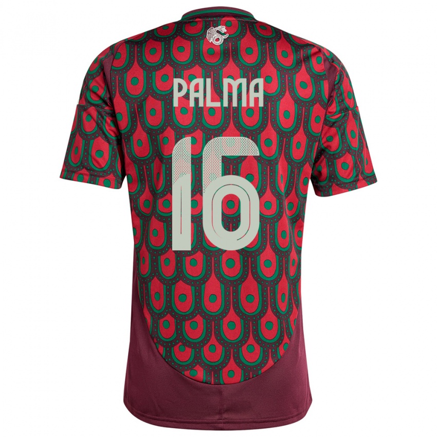 Hombre Camiseta México Rafael Palma #16 Granate 1ª Equipación 24-26 La Camisa Chile