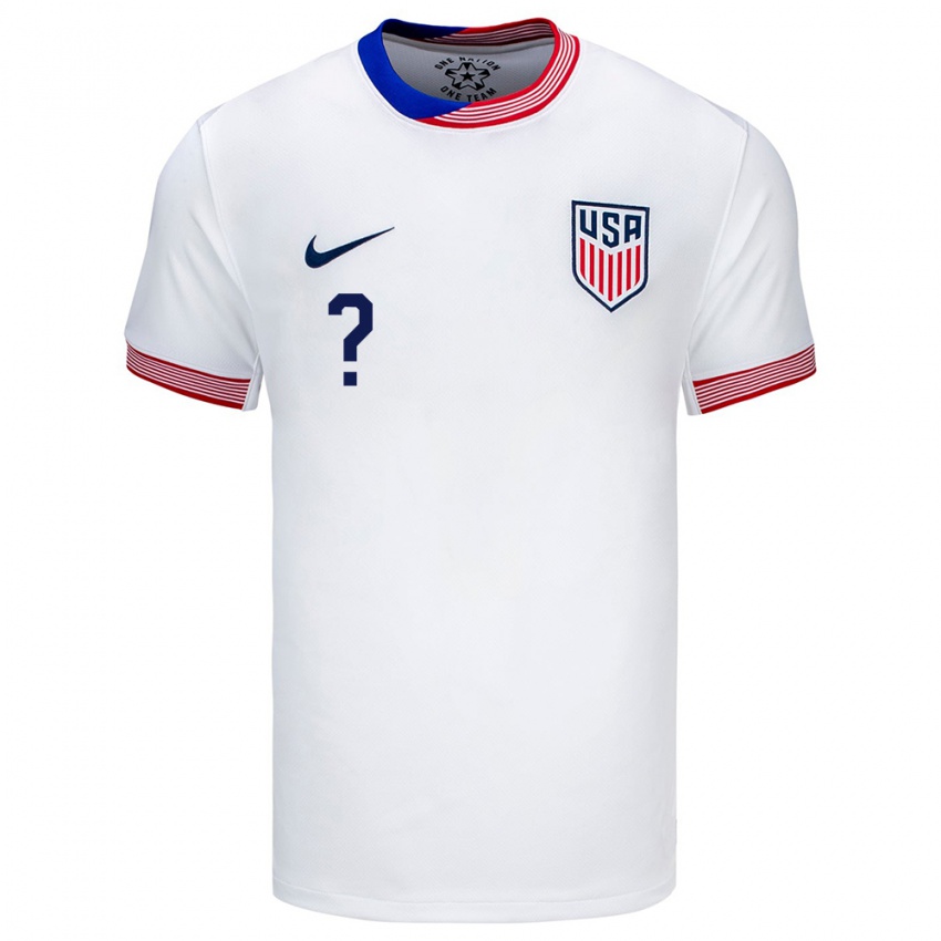 Hombre Camiseta Estados Unidos Su Nombre #0 Blanco 1ª Equipación 24-26 La Camisa Chile