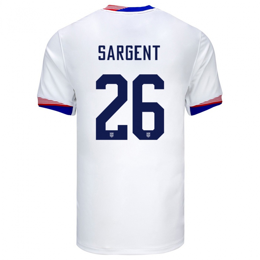 Hombre Camiseta Estados Unidos Josh Sargent #26 Blanco 1ª Equipación 24-26 La Camisa Chile