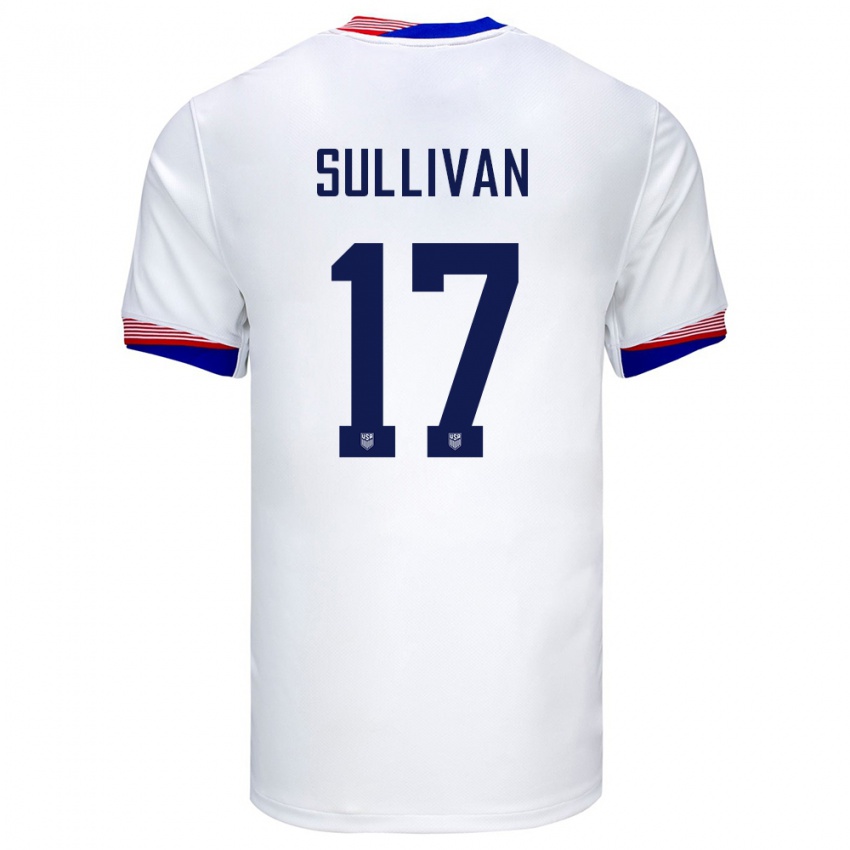 Hombre Camiseta Estados Unidos Andi Sullivan #17 Blanco 1ª Equipación 24-26 La Camisa Chile