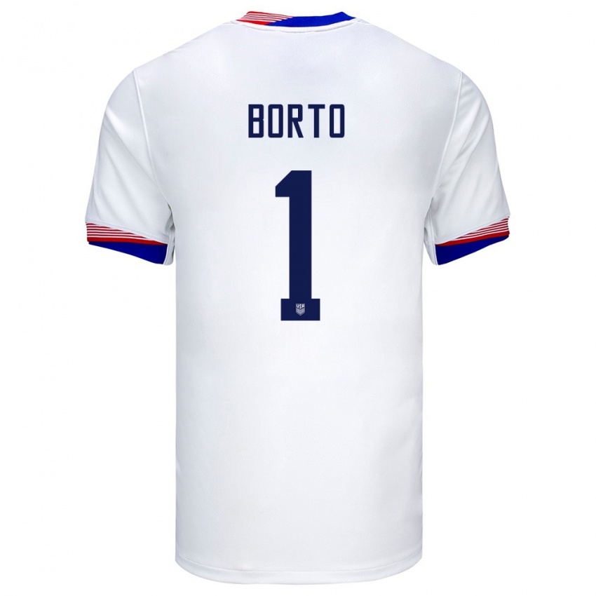 Hombre Camiseta Estados Unidos Alexander Borto #1 Blanco 1ª Equipación 24-26 La Camisa Chile