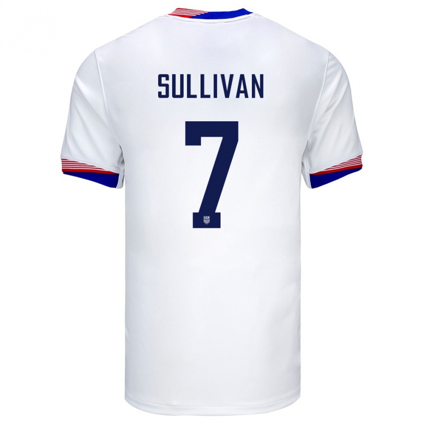 Hombre Camiseta Estados Unidos Quinn Sullivan #7 Blanco 1ª Equipación 24-26 La Camisa Chile