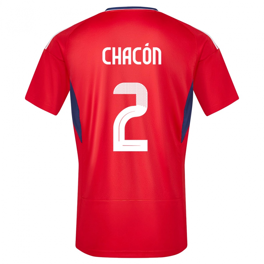 Hombre Camiseta Costa Rica Daniel Chacon #2 Rojo 1ª Equipación 24-26 La Camisa Chile
