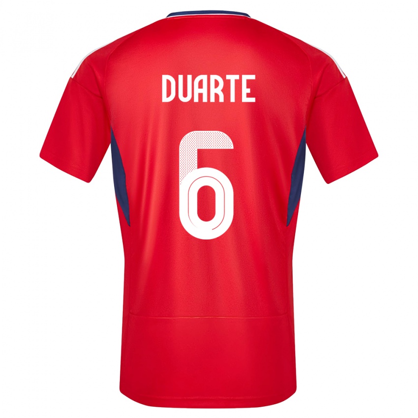 Hombre Camiseta Costa Rica Oscar Duarte #6 Rojo 1ª Equipación 24-26 La Camisa Chile