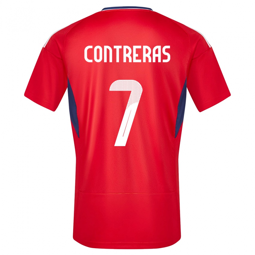 Hombre Camiseta Costa Rica Anthony Contreras #7 Rojo 1ª Equipación 24-26 La Camisa Chile