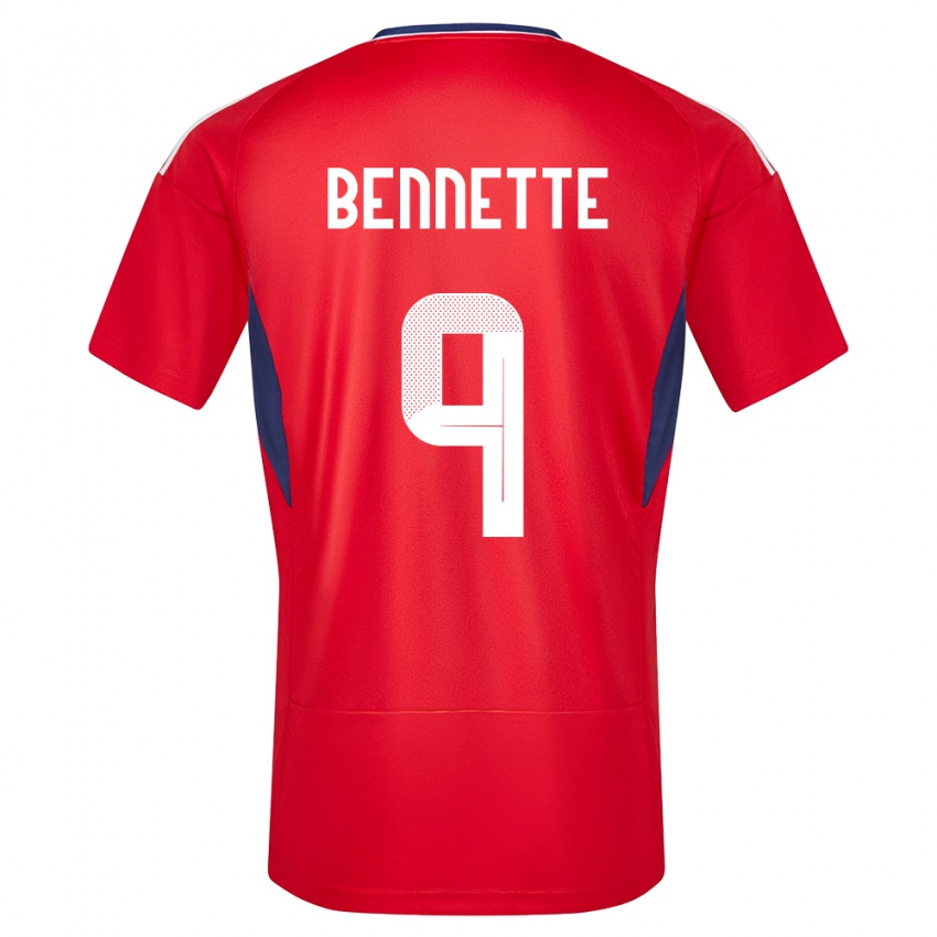 Hombre Camiseta Costa Rica Jewison Bennette #9 Rojo 1ª Equipación 24-26 La Camisa Chile