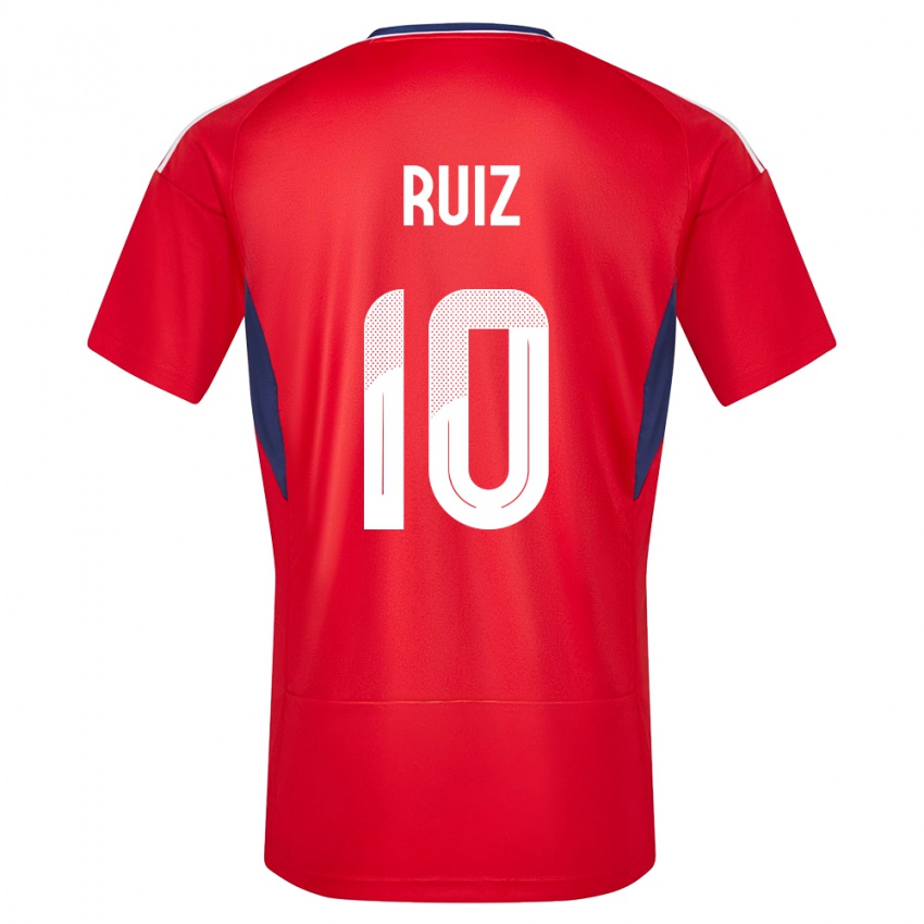 Hombre Camiseta Costa Rica Bryan Ruiz #10 Rojo 1ª Equipación 24-26 La Camisa Chile