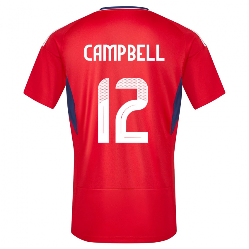 Hombre Camiseta Costa Rica Joel Campbell #12 Rojo 1ª Equipación 24-26 La Camisa Chile