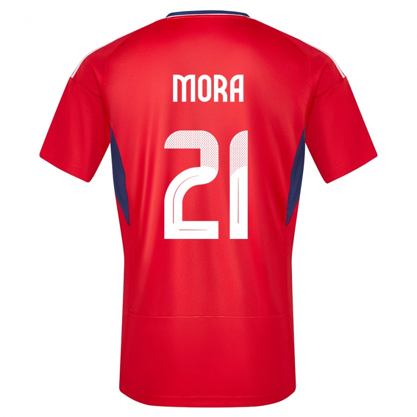 Hombre Camiseta Costa Rica Carlos Mora #21 Rojo 1ª Equipación 24-26 La Camisa Chile