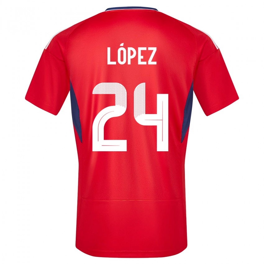 Hombre Camiseta Costa Rica Douglas Lopez #24 Rojo 1ª Equipación 24-26 La Camisa Chile