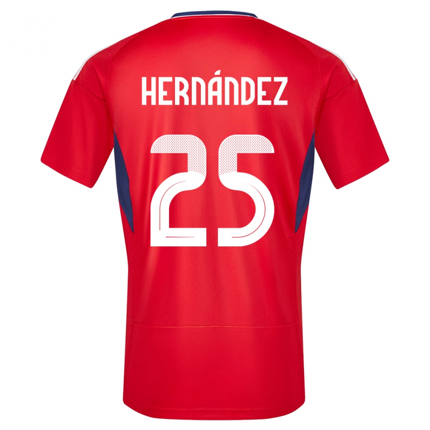 Hombre Camiseta Costa Rica Anthony Hernandez #25 Rojo 1ª Equipación 24-26 La Camisa Chile