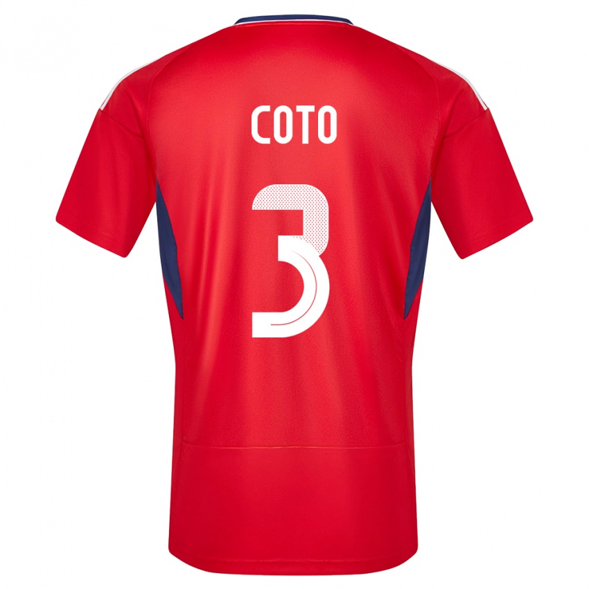 Hombre Camiseta Costa Rica Maria Coto #3 Rojo 1ª Equipación 24-26 La Camisa Chile