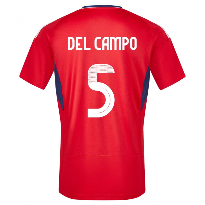 Hombre Camiseta Costa Rica Valeria Del Campo #5 Rojo 1ª Equipación 24-26 La Camisa Chile