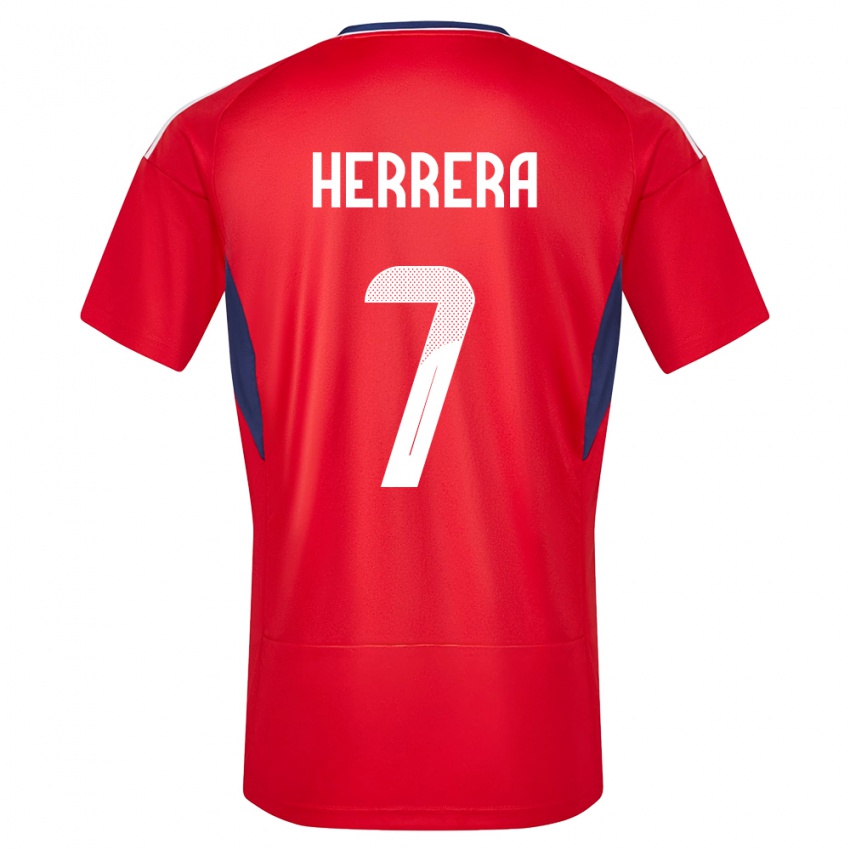 Hombre Camiseta Costa Rica Melissa Herrera #7 Rojo 1ª Equipación 24-26 La Camisa Chile