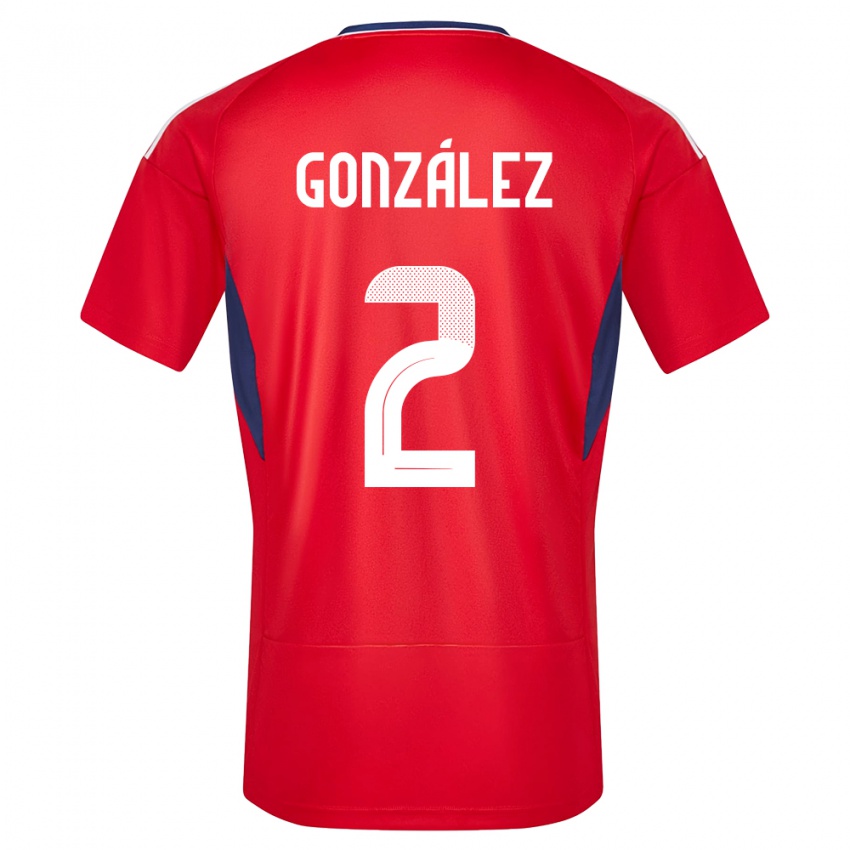 Hombre Camiseta Costa Rica Julian Gonzalez #2 Rojo 1ª Equipación 24-26 La Camisa Chile