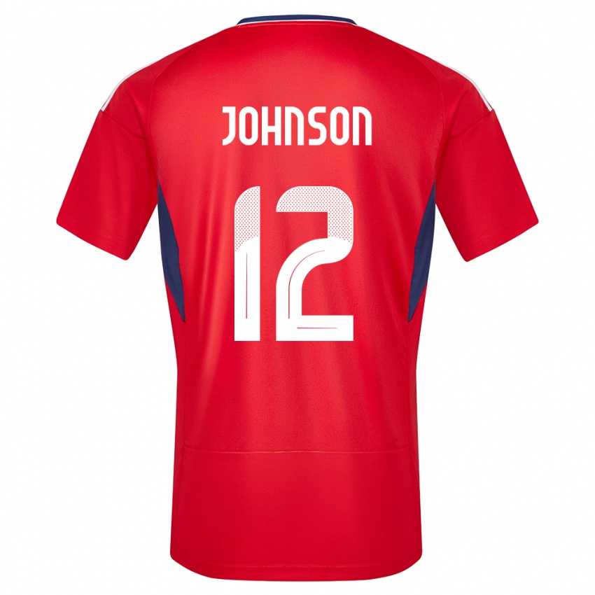 Hombre Camiseta Costa Rica Shawn Johnson #12 Rojo 1ª Equipación 24-26 La Camisa Chile