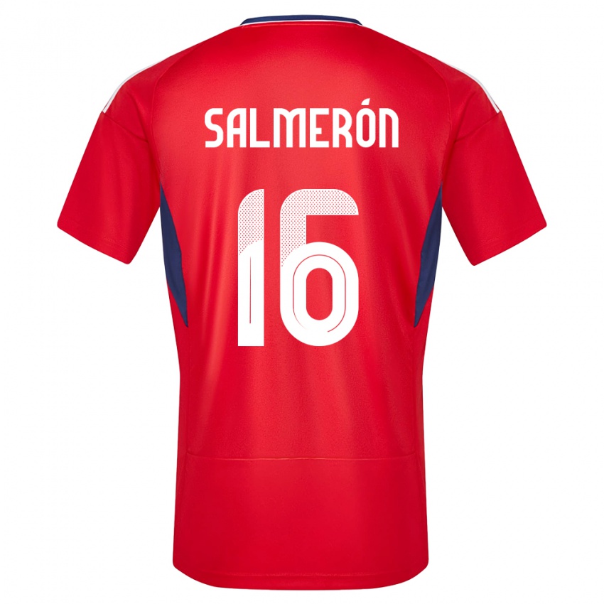 Hombre Camiseta Costa Rica Andrey Salmeron #16 Rojo 1ª Equipación 24-26 La Camisa Chile