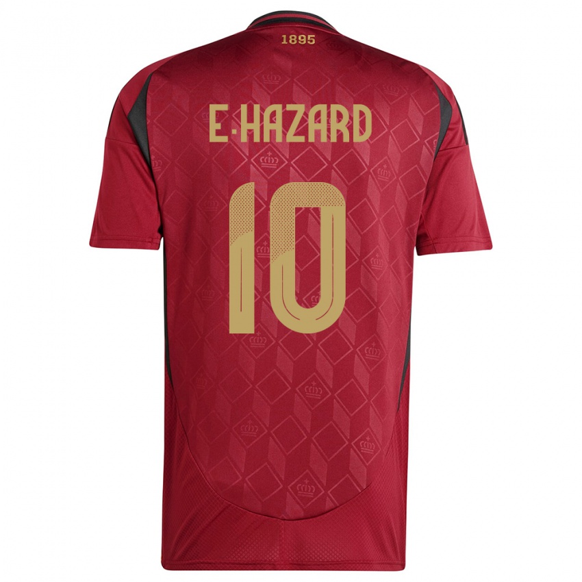 Hombre Camiseta Bélgica Eden Hazard #10 Borgoña 1ª Equipación 24-26 La Camisa Chile