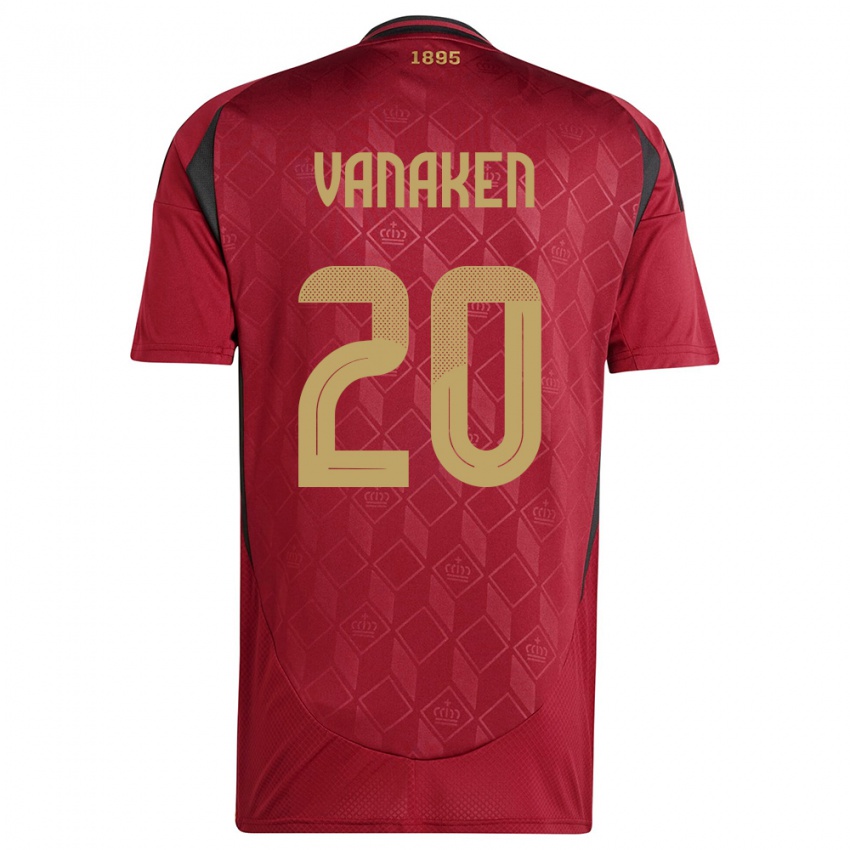 Hombre Camiseta Bélgica Hans Vanaken #20 Borgoña 1ª Equipación 24-26 La Camisa Chile