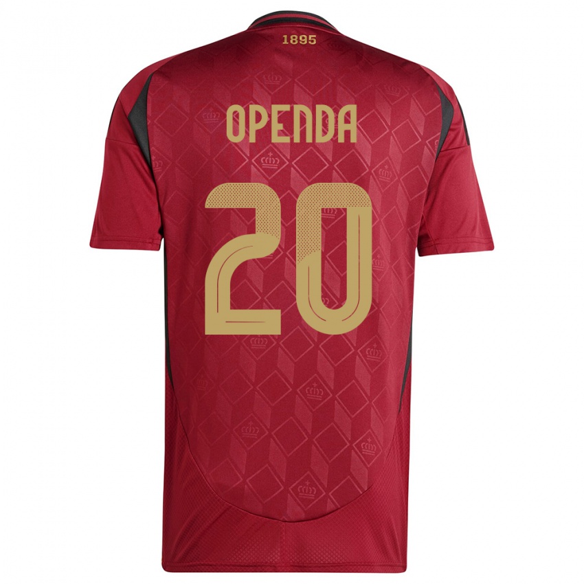 Hombre Camiseta Bélgica Lois Openda #20 Borgoña 1ª Equipación 24-26 La Camisa Chile