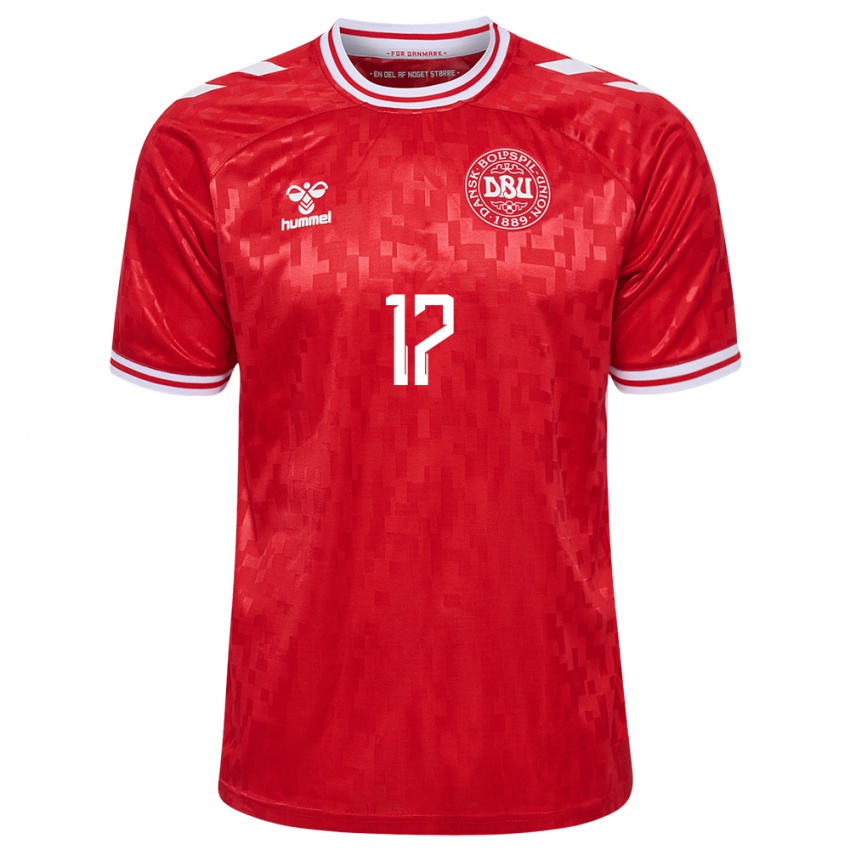 Hombre Camiseta Dinamarca Jens Stryger Larsen #17 Rojo 1ª Equipación 24-26 La Camisa Chile