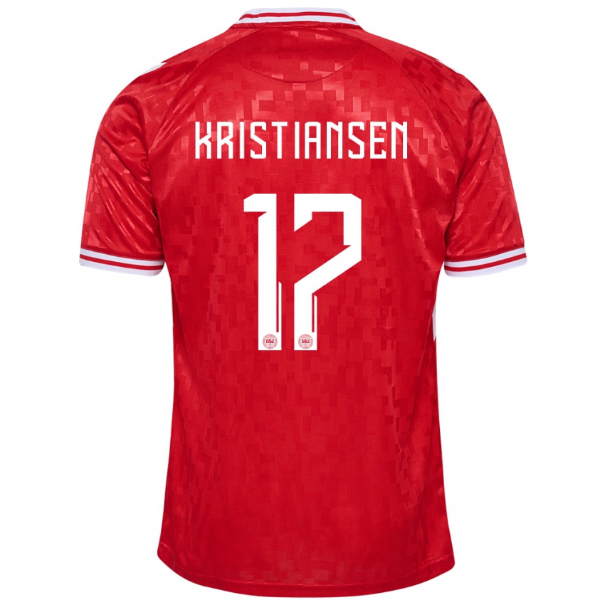 Hombre Camiseta Dinamarca Victor Kristiansen #17 Rojo 1ª Equipación 24-26 La Camisa Chile