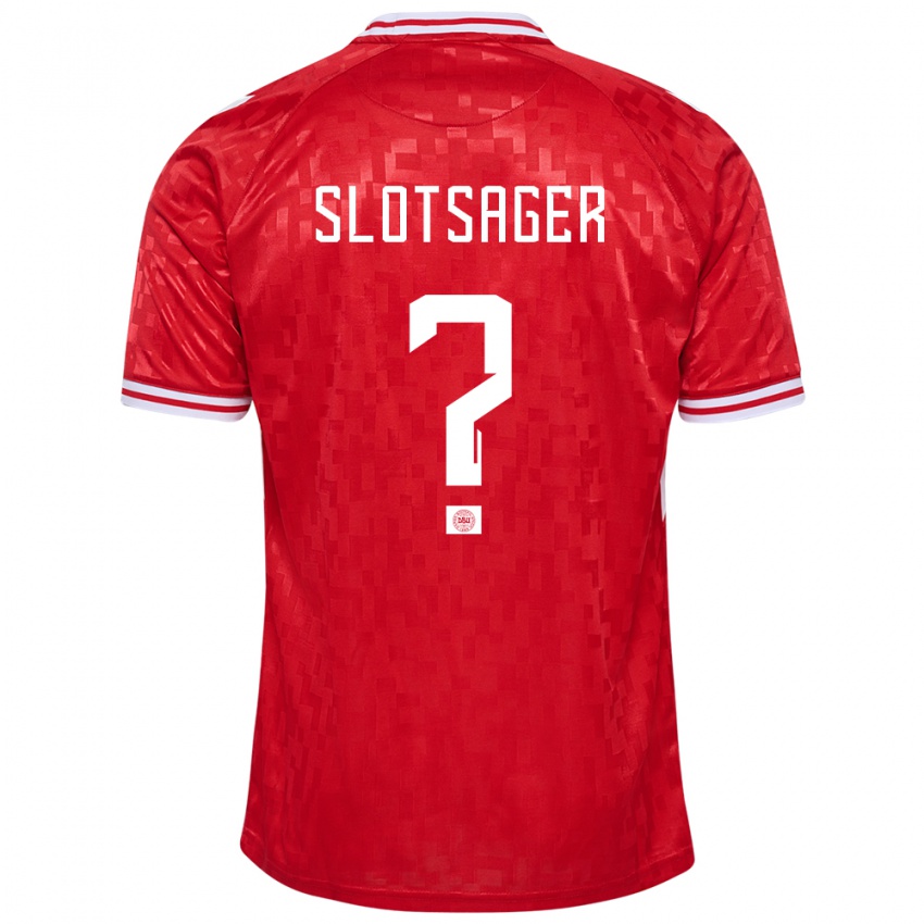 Hombre Camiseta Dinamarca Tobias Slotsager #0 Rojo 1ª Equipación 24-26 La Camisa Chile