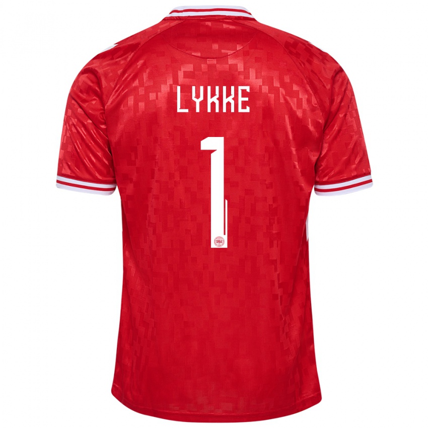 Hombre Camiseta Dinamarca William Lykke #1 Rojo 1ª Equipación 24-26 La Camisa Chile