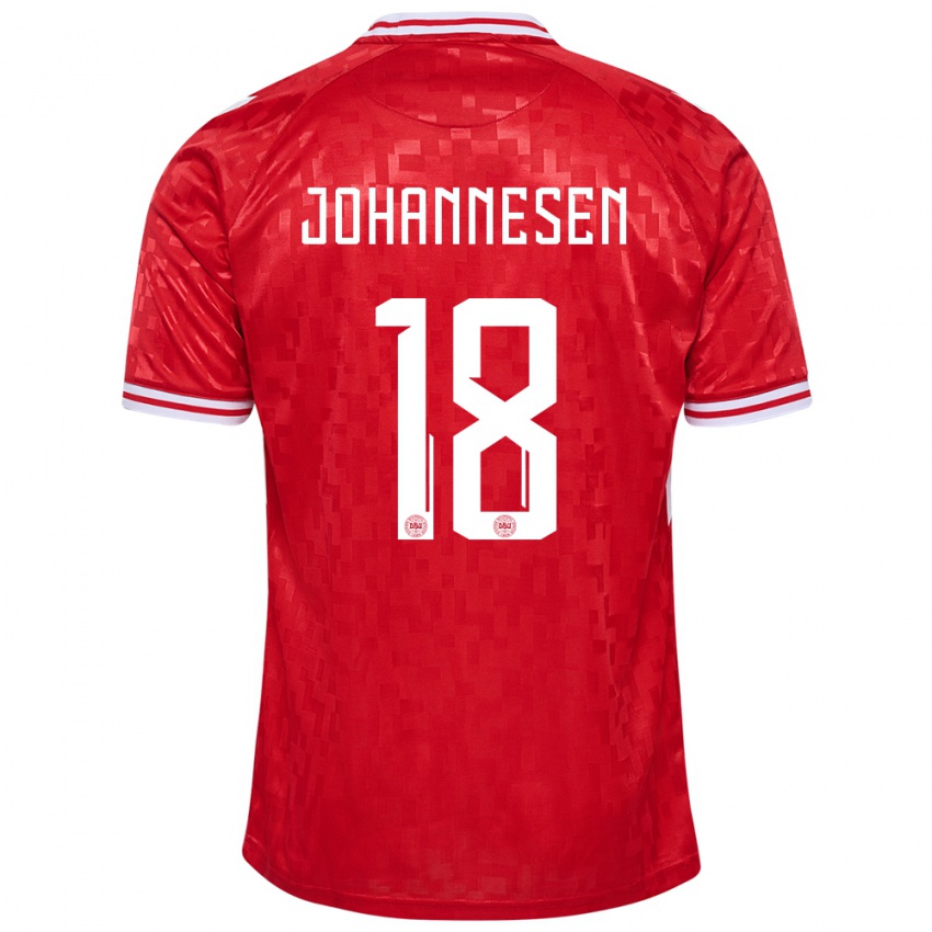 Hombre Camiseta Dinamarca Sofus Johannesen #18 Rojo 1ª Equipación 24-26 La Camisa Chile