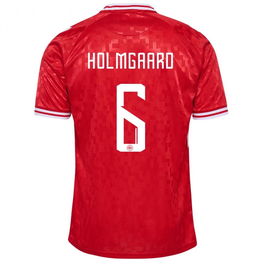 Hombre Camiseta Dinamarca Karen Holmgaard #6 Rojo 1ª Equipación 24-26 La Camisa Chile