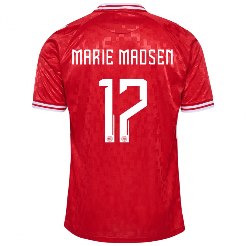 Hombre Camiseta Dinamarca Rikke Marie Madsen #17 Rojo 1ª Equipación 24-26 La Camisa Chile