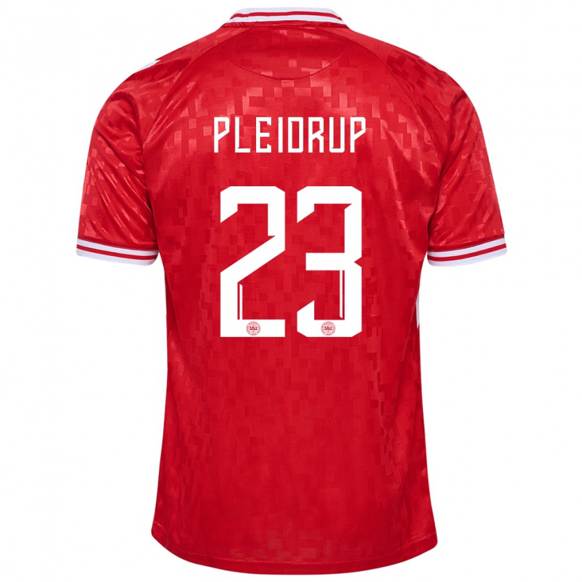 Hombre Camiseta Dinamarca Caroline Pleidrup #23 Rojo 1ª Equipación 24-26 La Camisa Chile