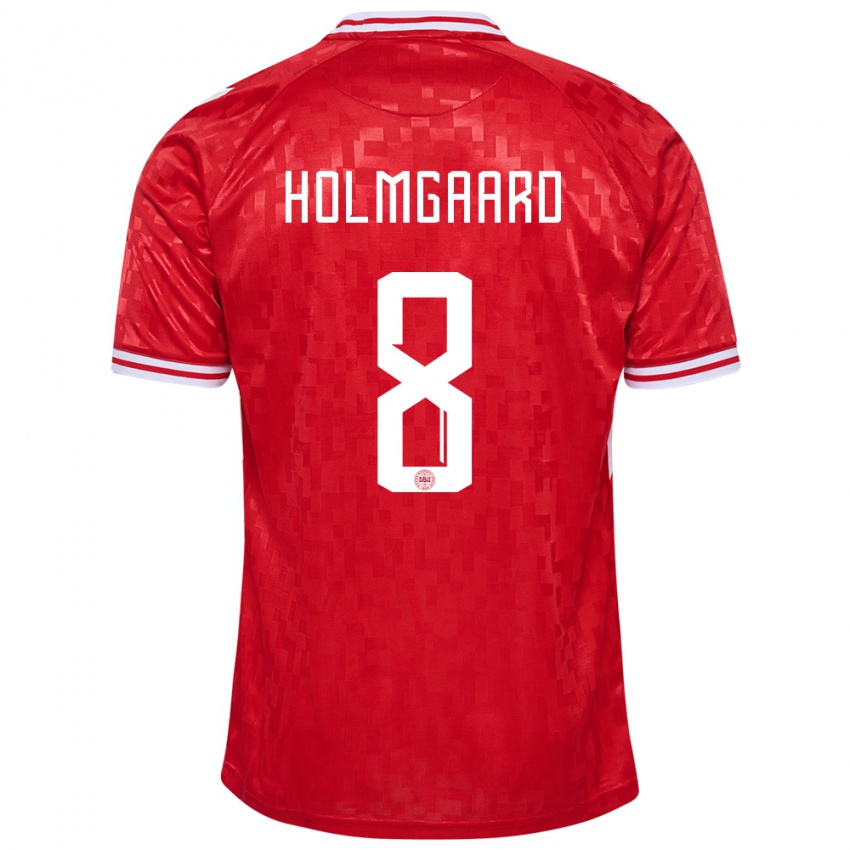 Hombre Camiseta Dinamarca Sara Holmgaard #8 Rojo 1ª Equipación 24-26 La Camisa Chile