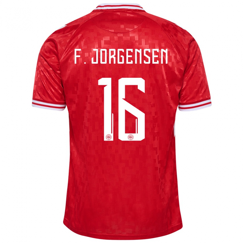 Hombre Camiseta Dinamarca Filip Jorgensen #16 Rojo 1ª Equipación 24-26 La Camisa Chile