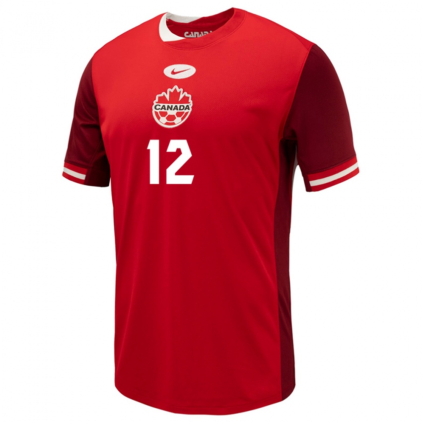 Hombre Camiseta Canadá Ike Ugbo #12 Rojo 1ª Equipación 24-26 La Camisa Chile