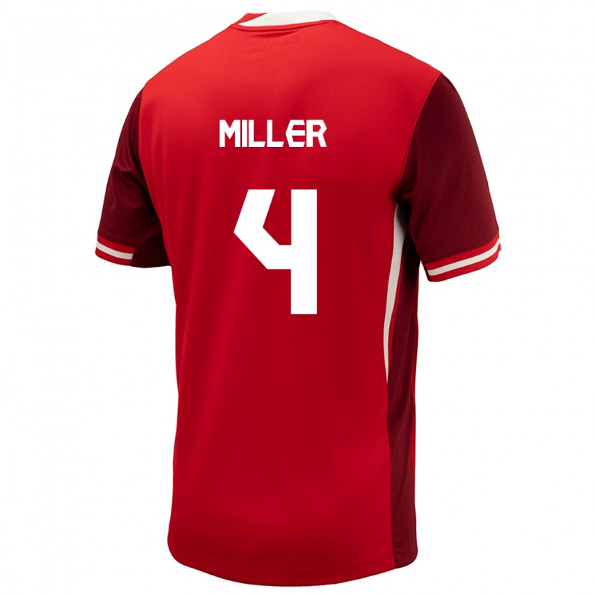 Hombre Camiseta Canadá Kamal Miller #4 Rojo 1ª Equipación 24-26 La Camisa Chile